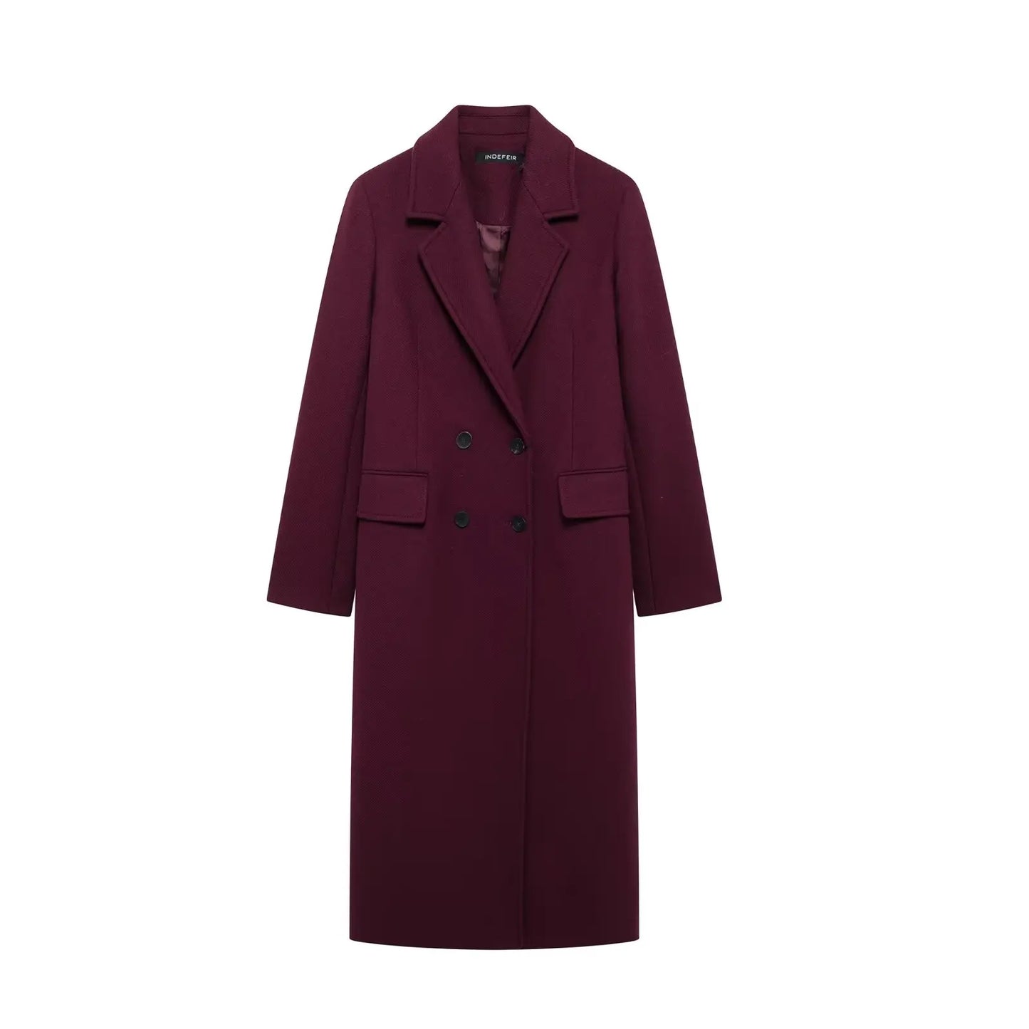 Burgundy Double Breasted Coat