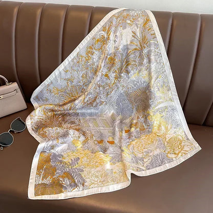 Luxury Print Silk Square Scarf