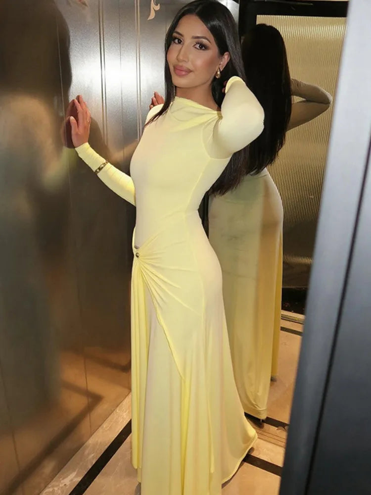 Elegant Ruched Maxi Dress