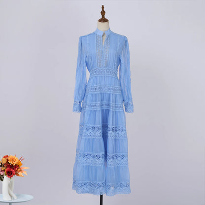 Lace Embroidery Maxi Dress