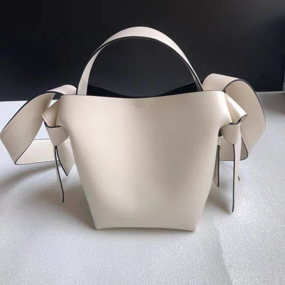 Bow-Accent Leather Tote