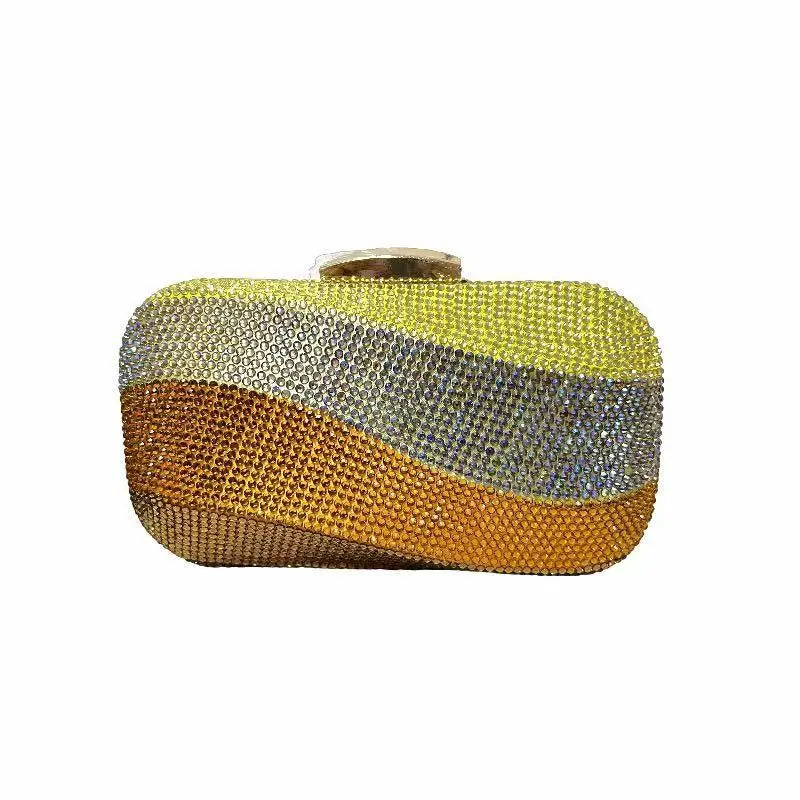 Rainbow Crystal Evening Clutch Bag