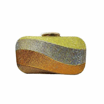 Rainbow Crystal Evening Clutch Bag