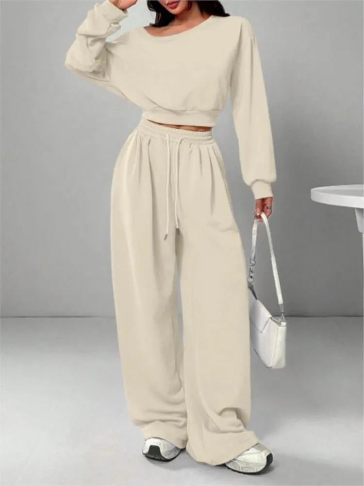 Slanted Shoulder Two-Piece Set