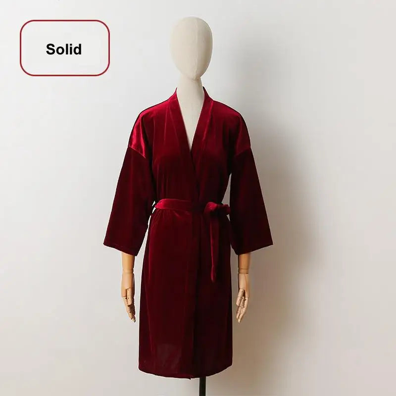 Velour Kimono Robe for Women