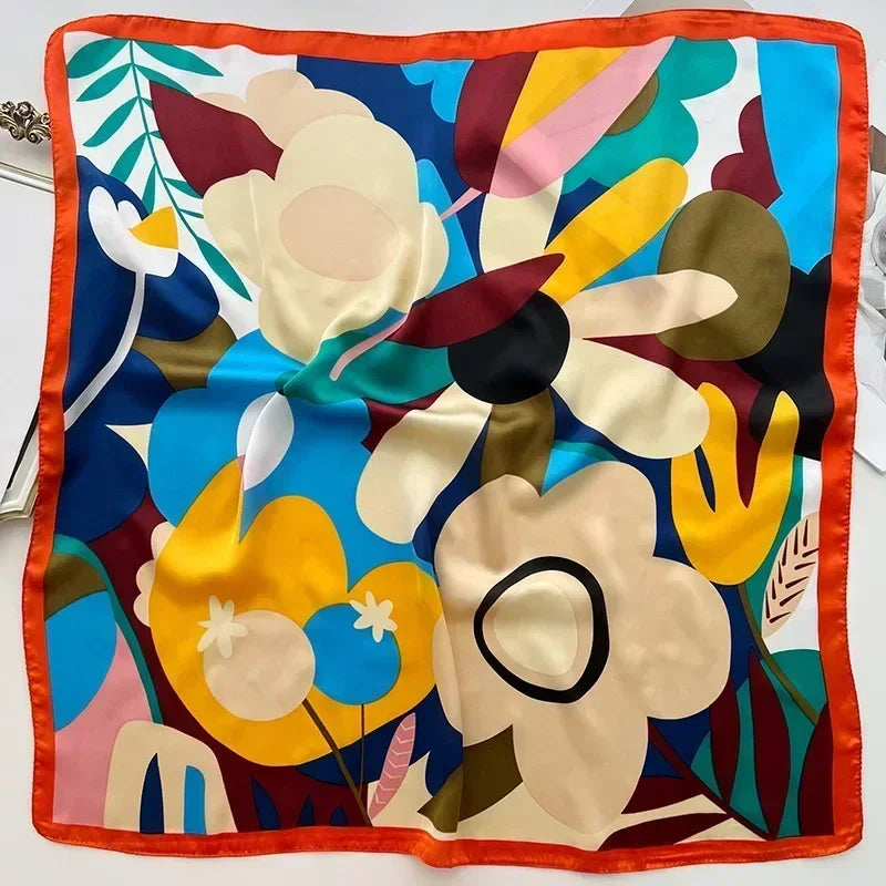 Luxury Print Silk Square Scarf