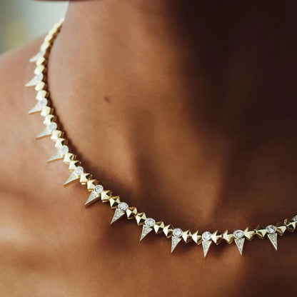 Punk CZ Spike Necklace