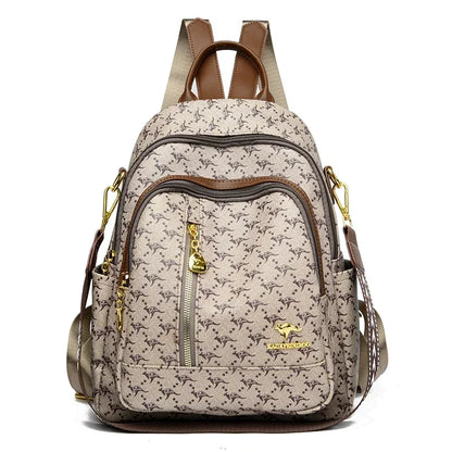 Soft Leather Women Travel Backpack