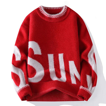 Retro Letter Knit Sweater