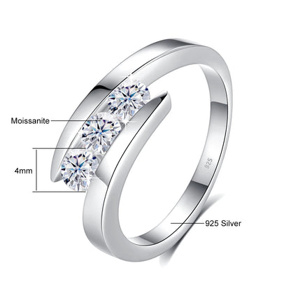 3 Stone Moissanite Ring