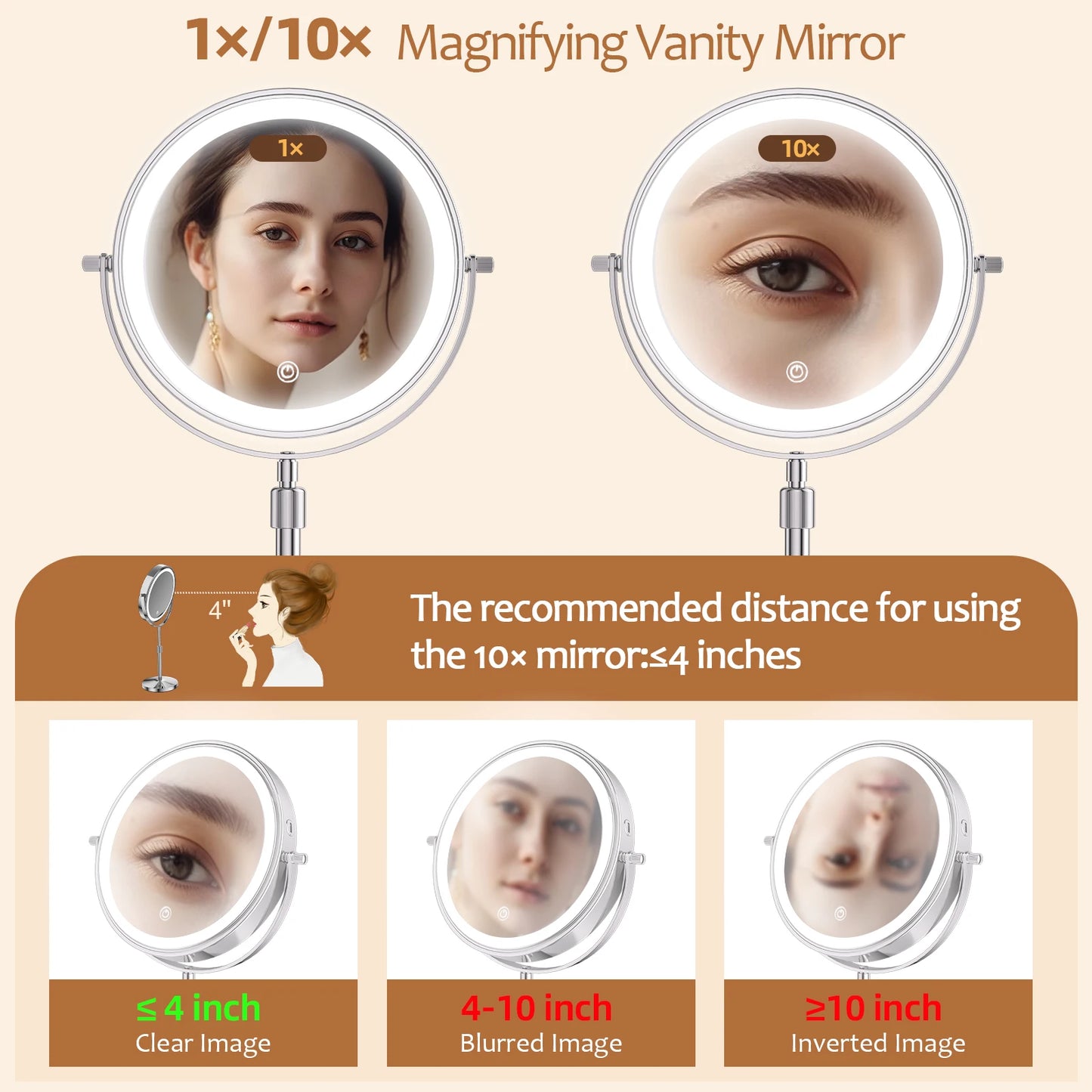 Adjustable Lighted Makeup Mirror