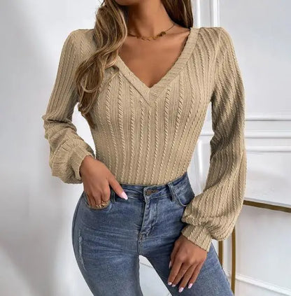 V-Neck Knit Top