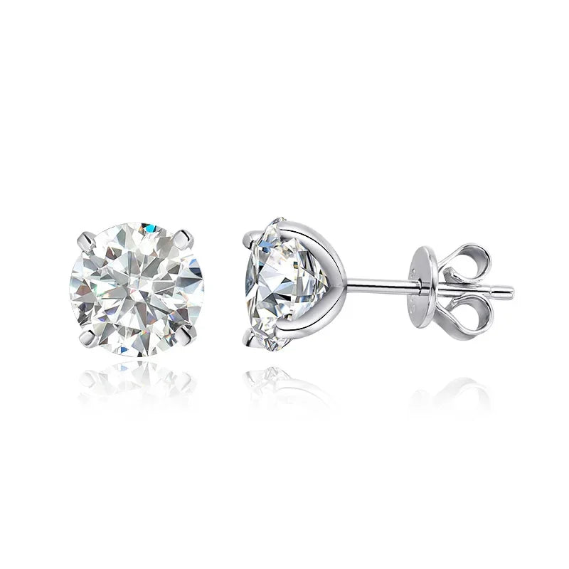 18K Plated 0.1-3CT Moissanite Stud Earrings