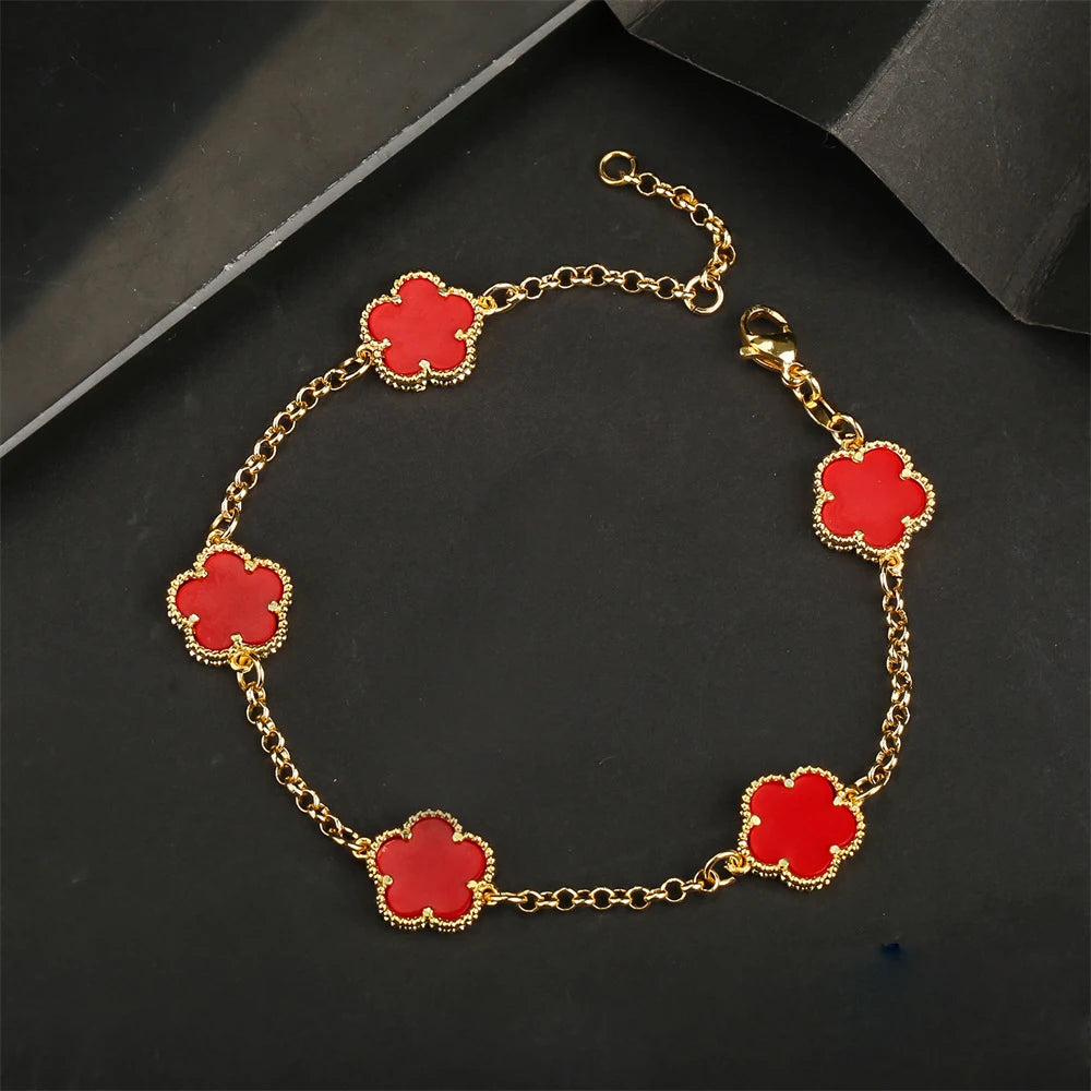 Five Leaf Flower Bracelet