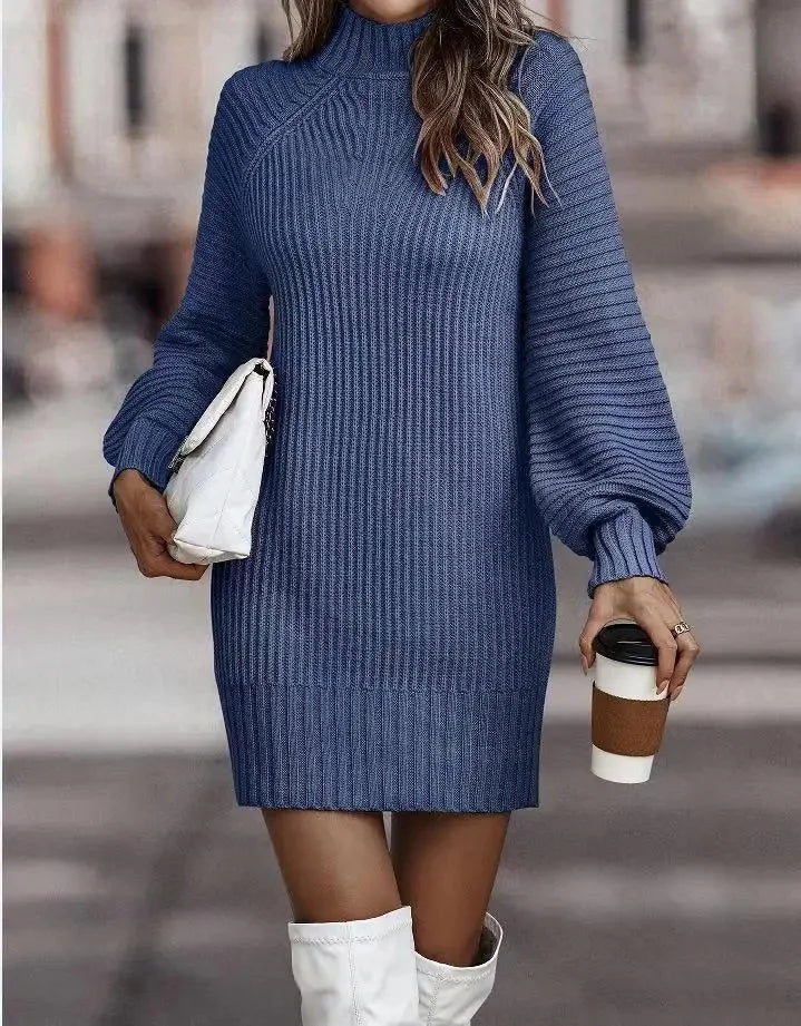 High Neck Knit Dress