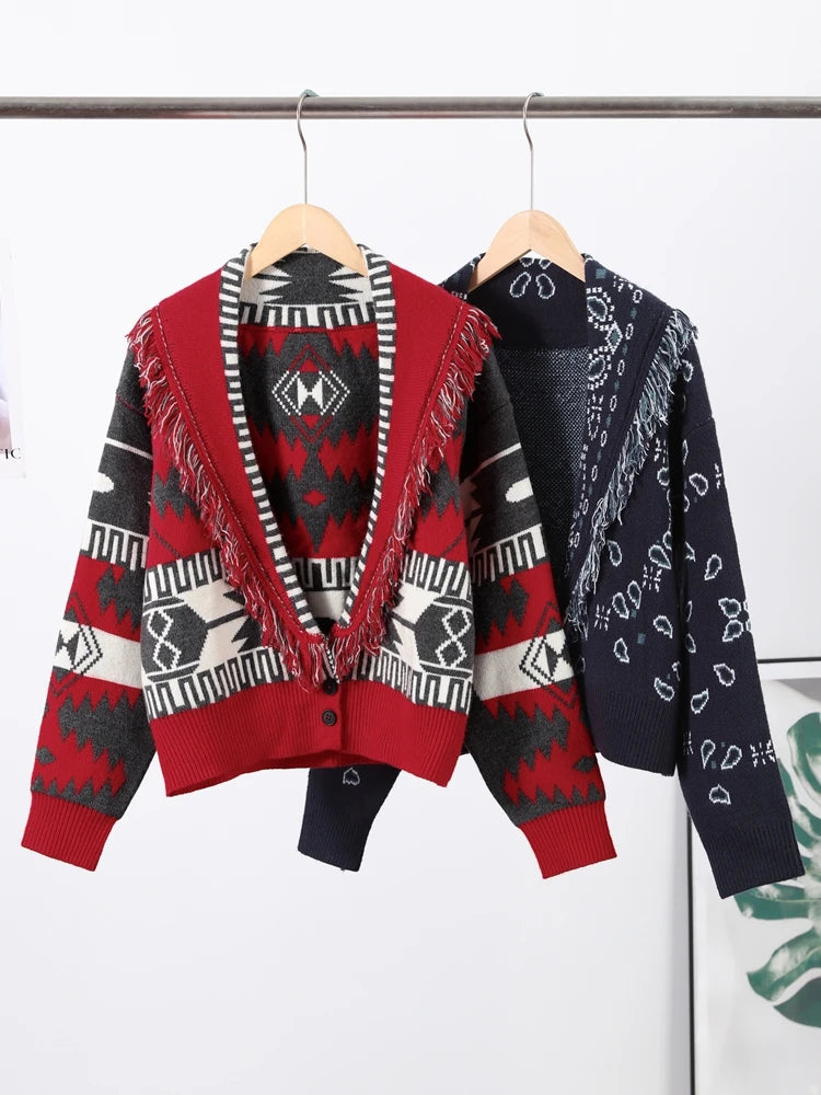 Tassel Patchwork Cardigan