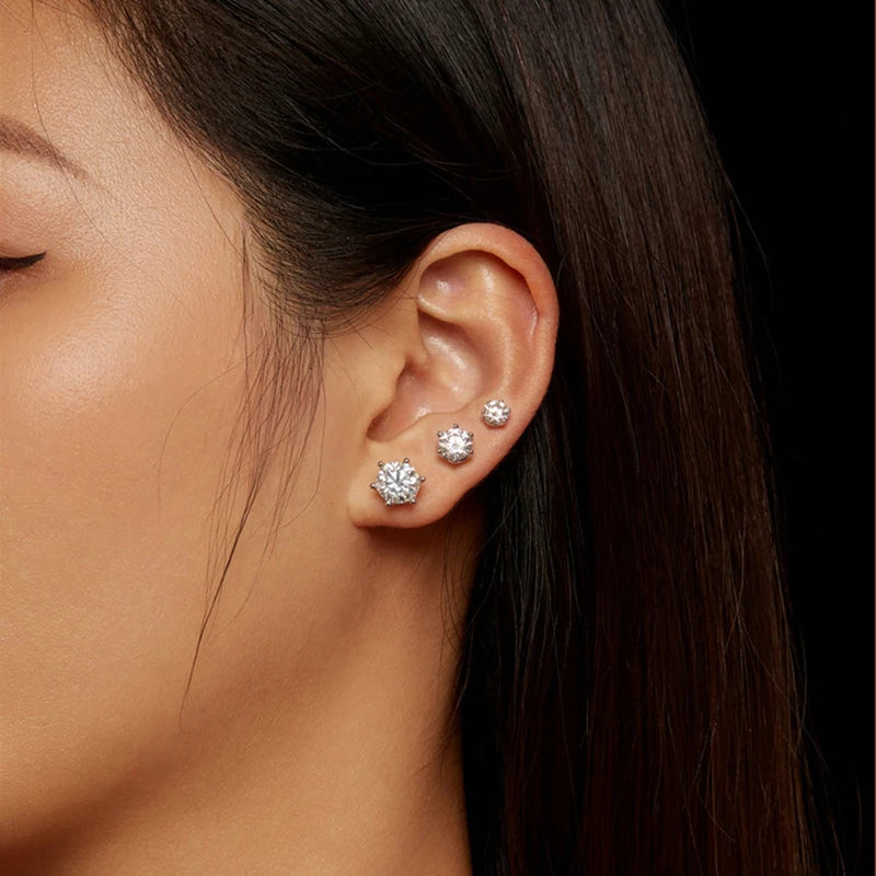 Colorful Moissanite Stud Earrings