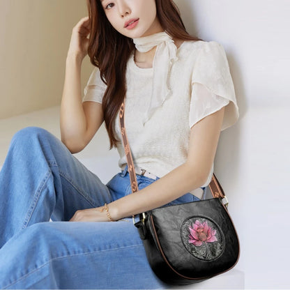 Floral PU Leather Shoulder Bag