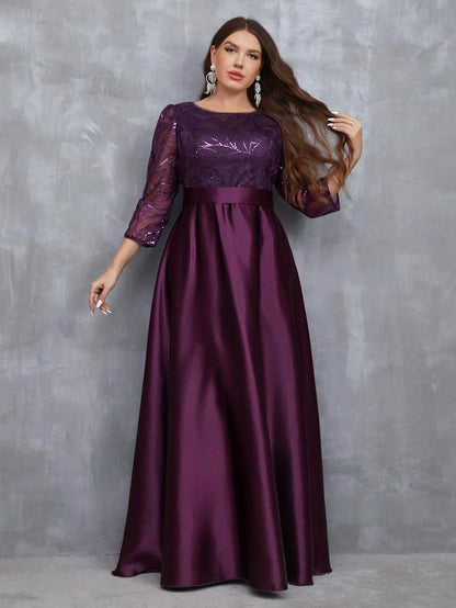 MGIACY Sequin Patchwork Satin Ball Gown
