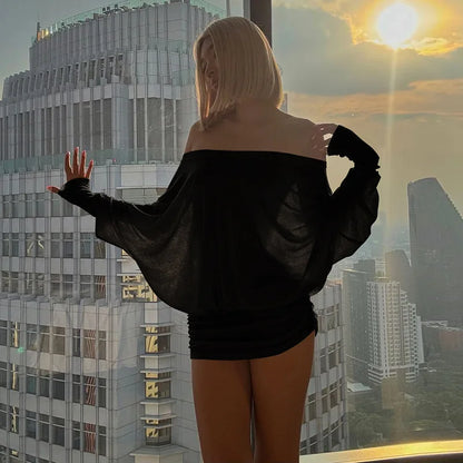 Off Shoulder Ruched Mini Dress