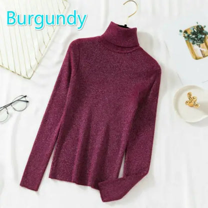 Slim Turtleneck Knit Pullover