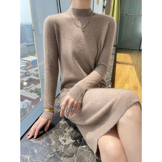 Pure Wool Knit Sweater Dress