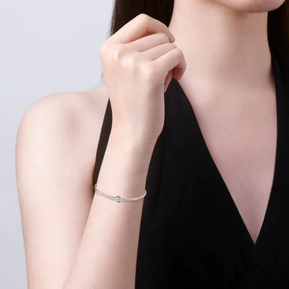 OXTAO Round Moissanite Silver Bangle