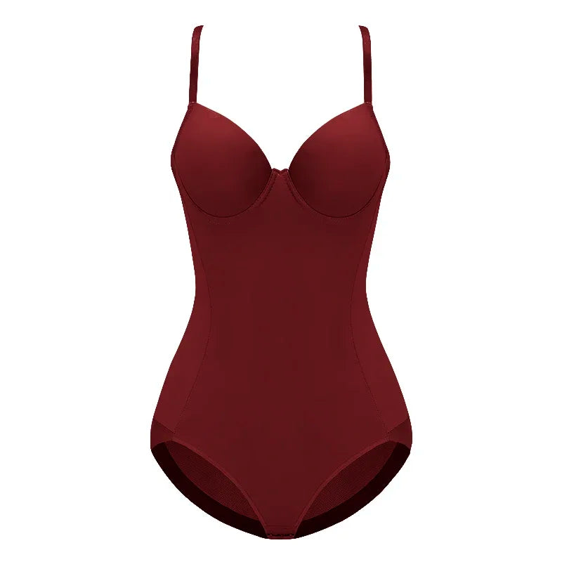 Underwire Wine Bodysuit Shapewear