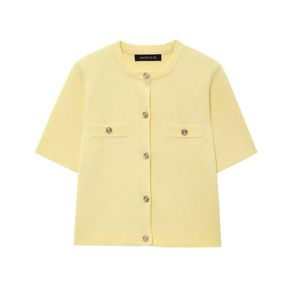 Short Sleeve Knit Cardigan