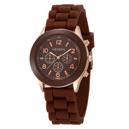 Female Quartz Silicone Strap Watch
