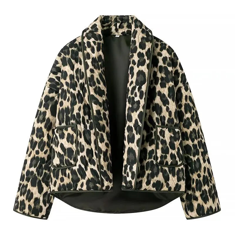 Leopard Quilted Coat