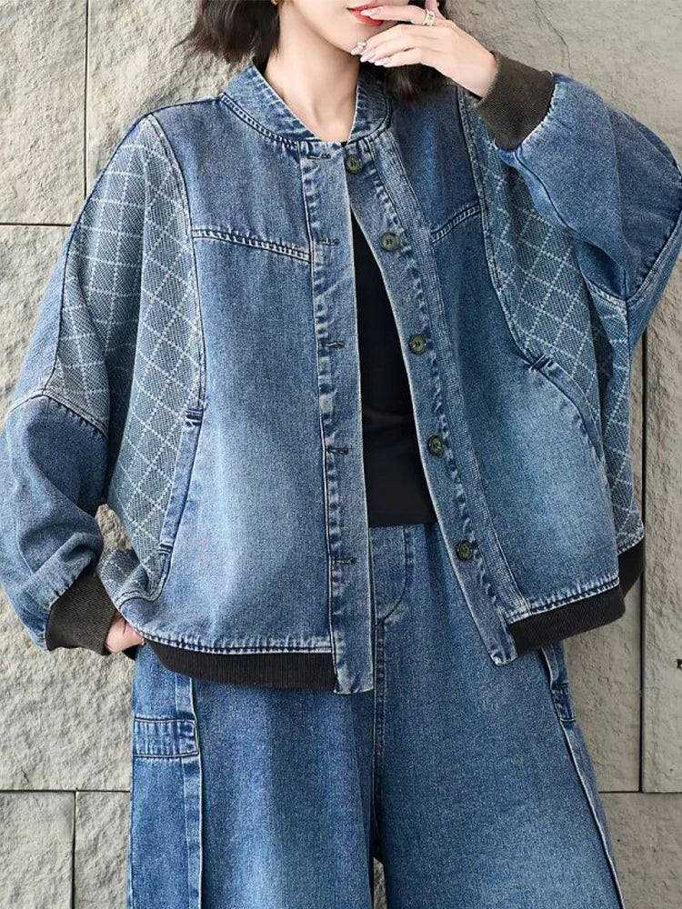 Plaid Denim Jacket