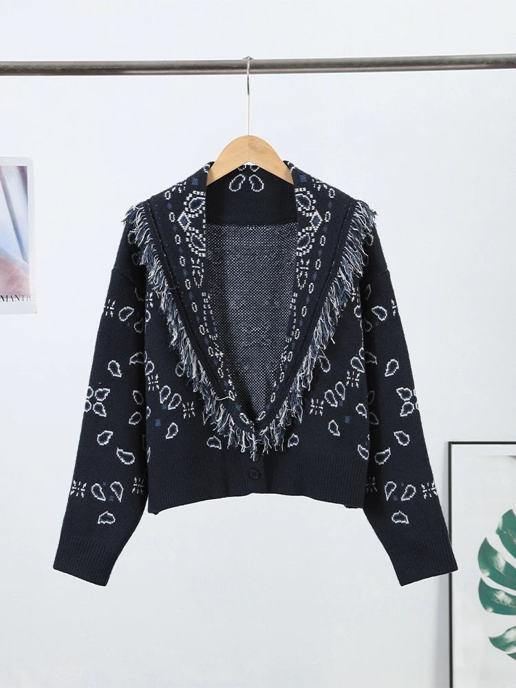 Tassel Patchwork Cardigan