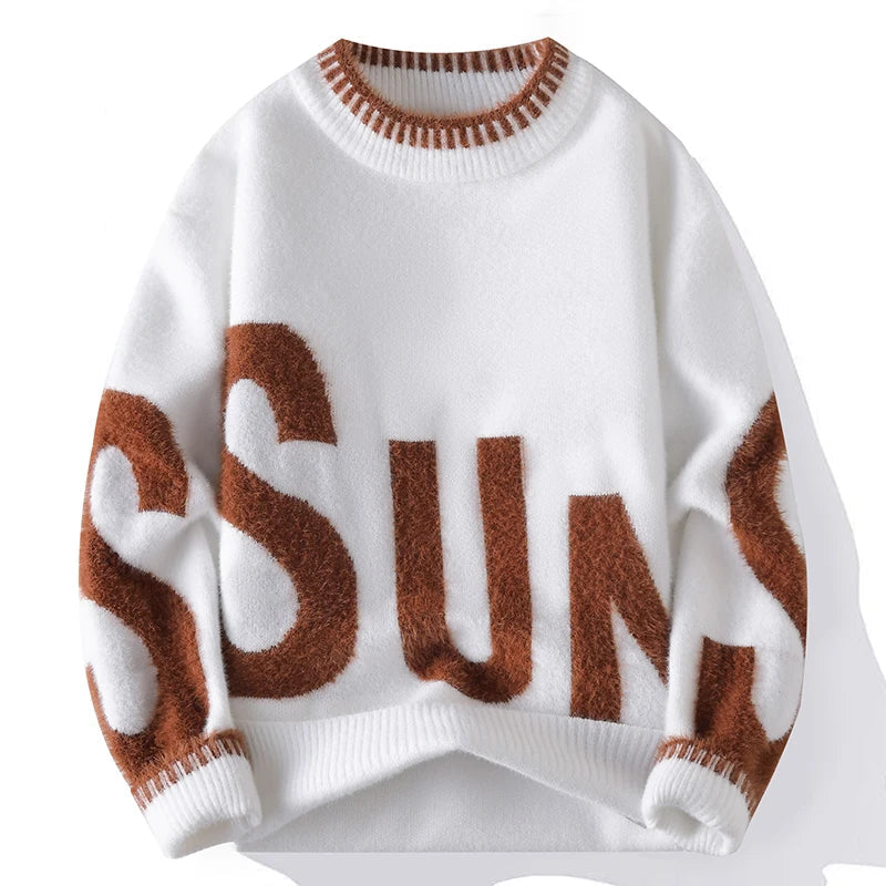 Retro Letter Knit Sweater