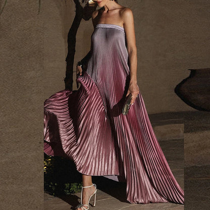Fanbety Elegant Sleeveless Off-Shoulder Gradient Gown