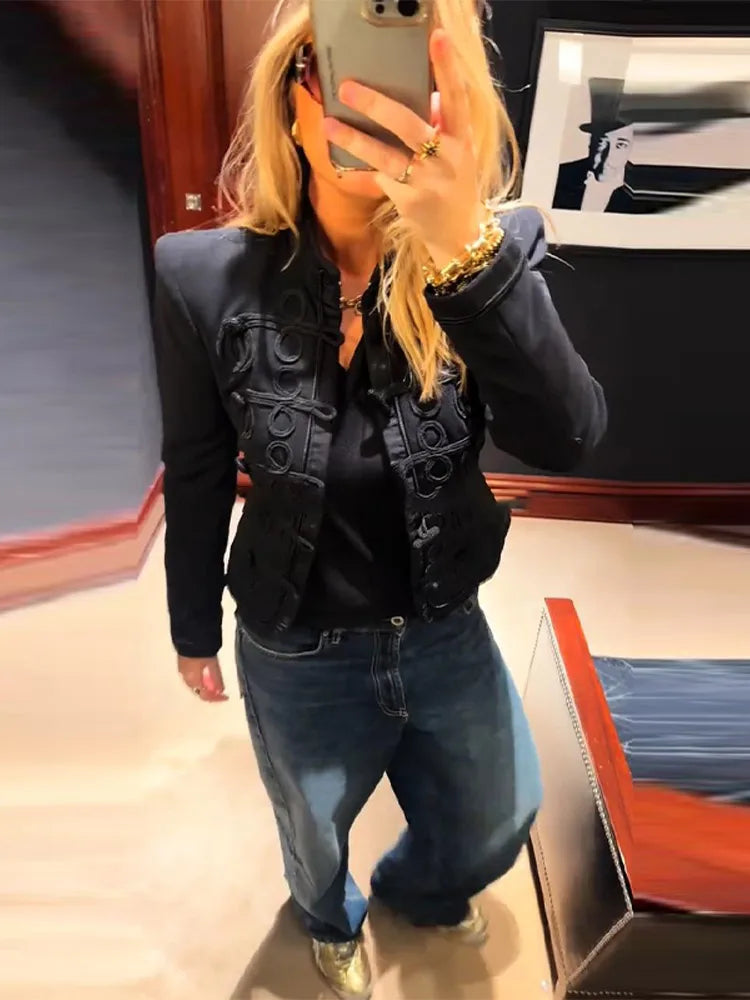 Patchwork Knit Blazer