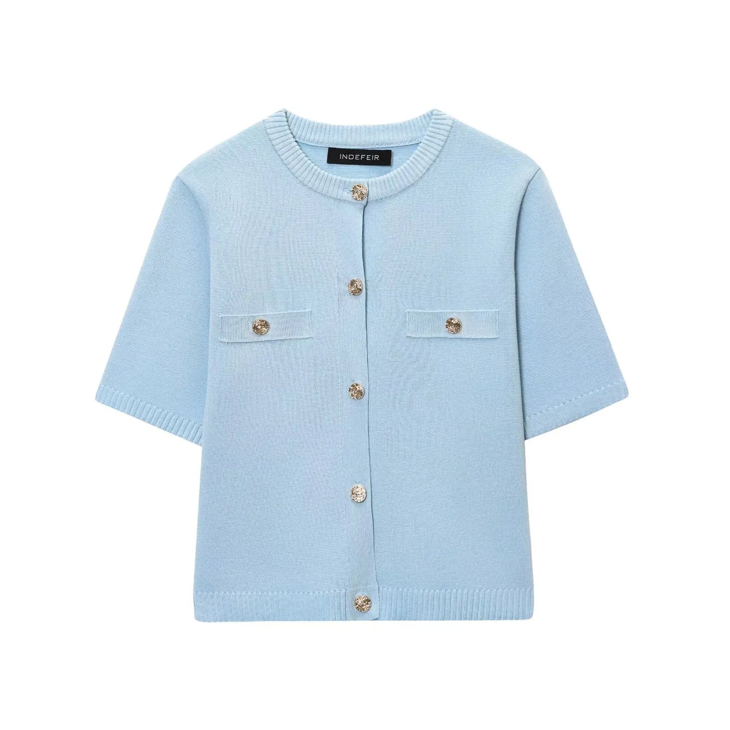 Short Sleeve Knit Cardigan