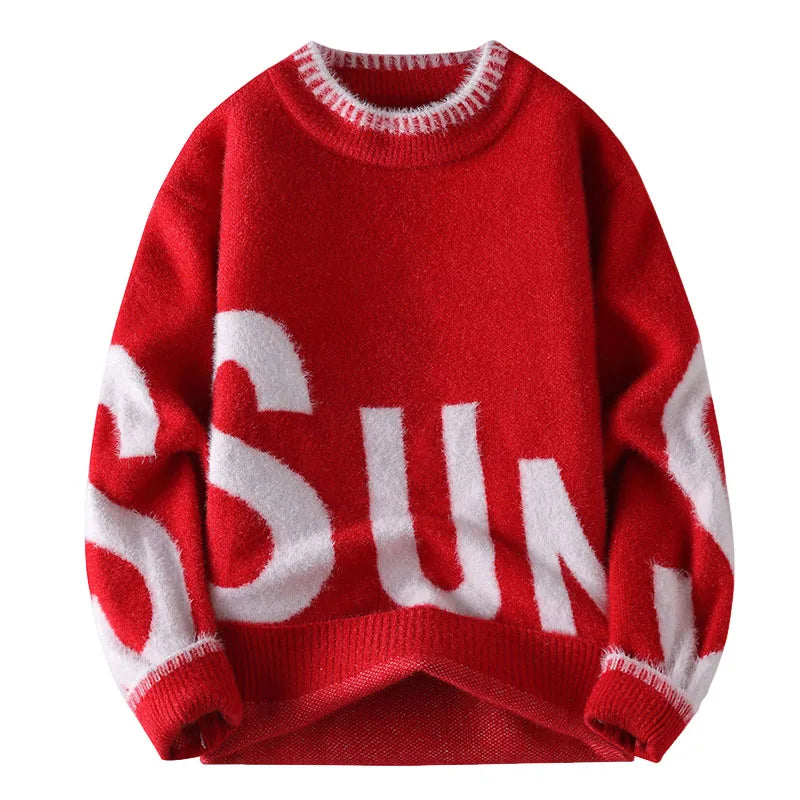 Retro Letter Knit Sweater
