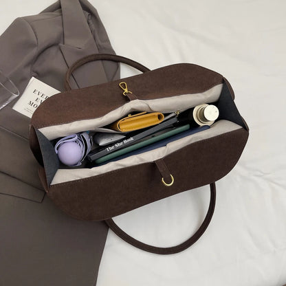 Faux Suede Business Shoulder Bag