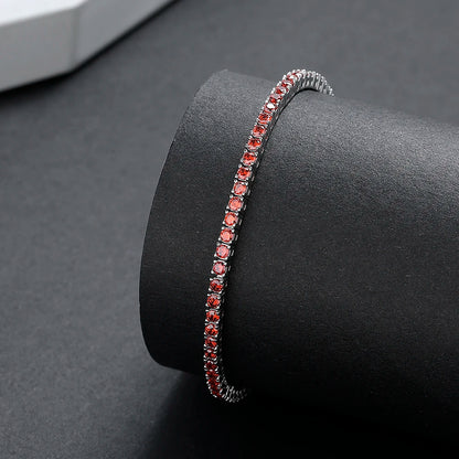 YLMyself Red Garnet Tennis Bracelet