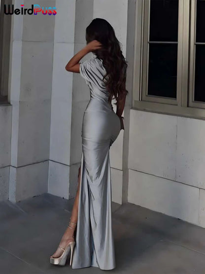 Hollow Out Bodycon Maxi Dress