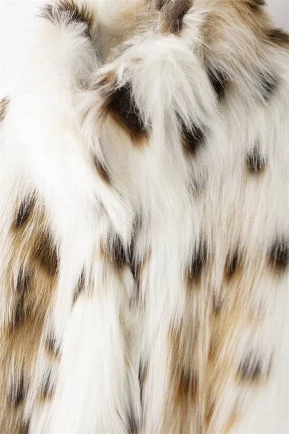 Stylish Animal-Print Fur Jacket