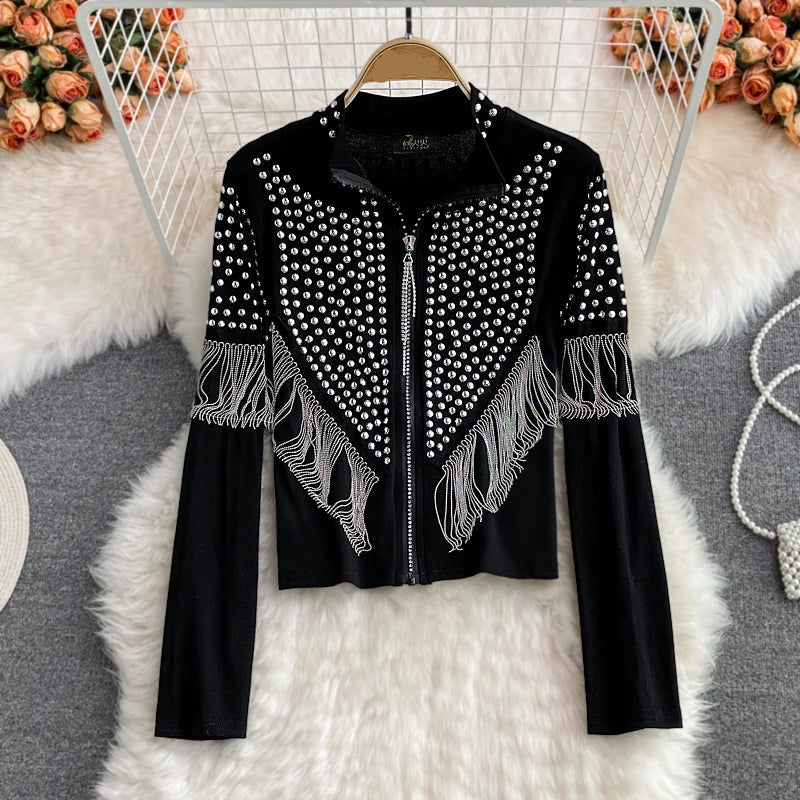 Chic Tassel Embroidered Cardigan