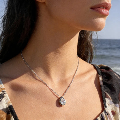 Pear Moissanite Necklace