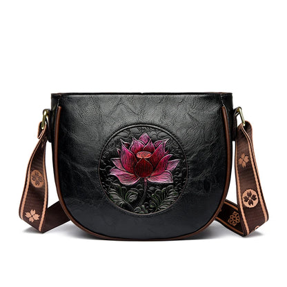 Floral PU Leather Shoulder Bag