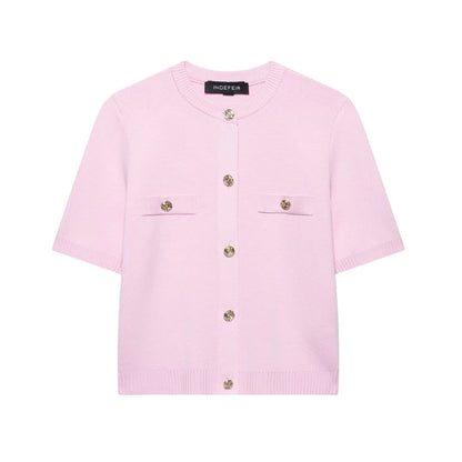 Short Sleeve Knit Cardigan