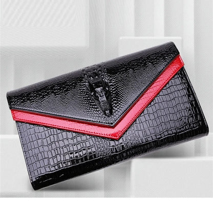 Women Alligator Pattern Leather Clutch Bag