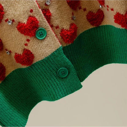 Heart Plaid Short Cardigan