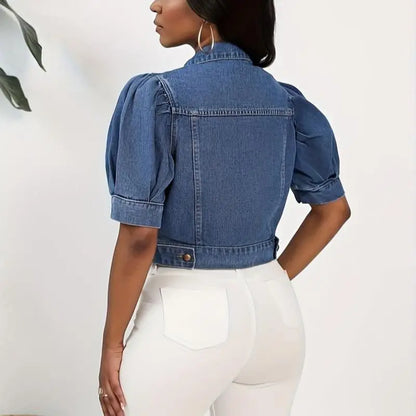 PU Leather Denim Jacket