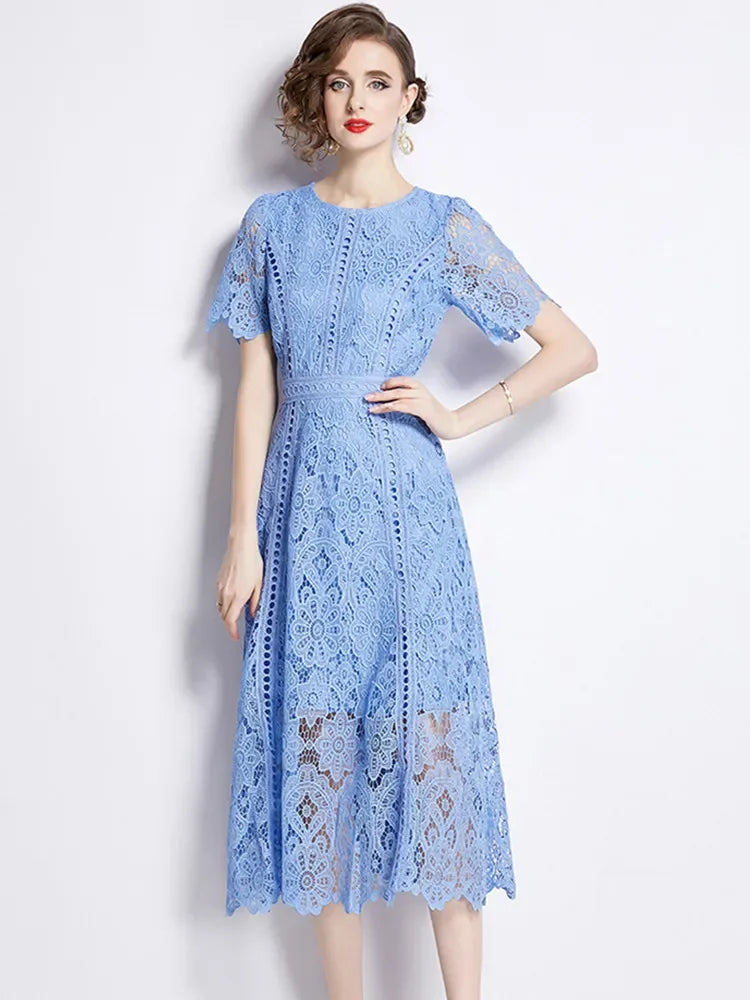 Elegant Lace Hollow Summer Dress